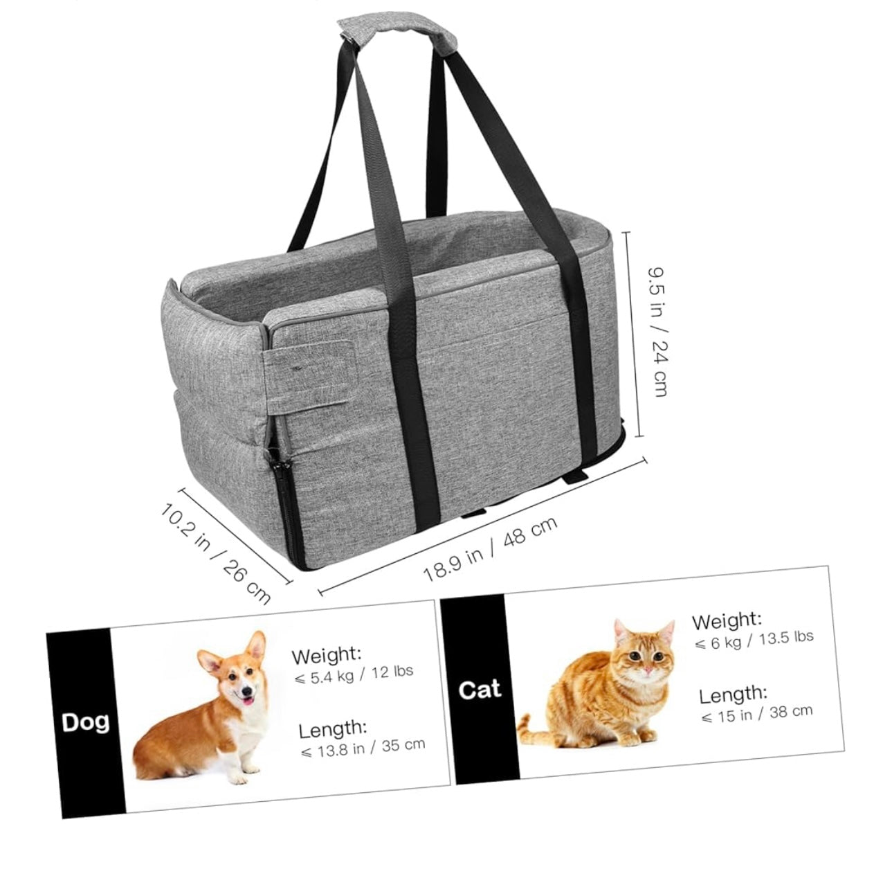 2-in-1 Cozy Car Seat & Bed for pets