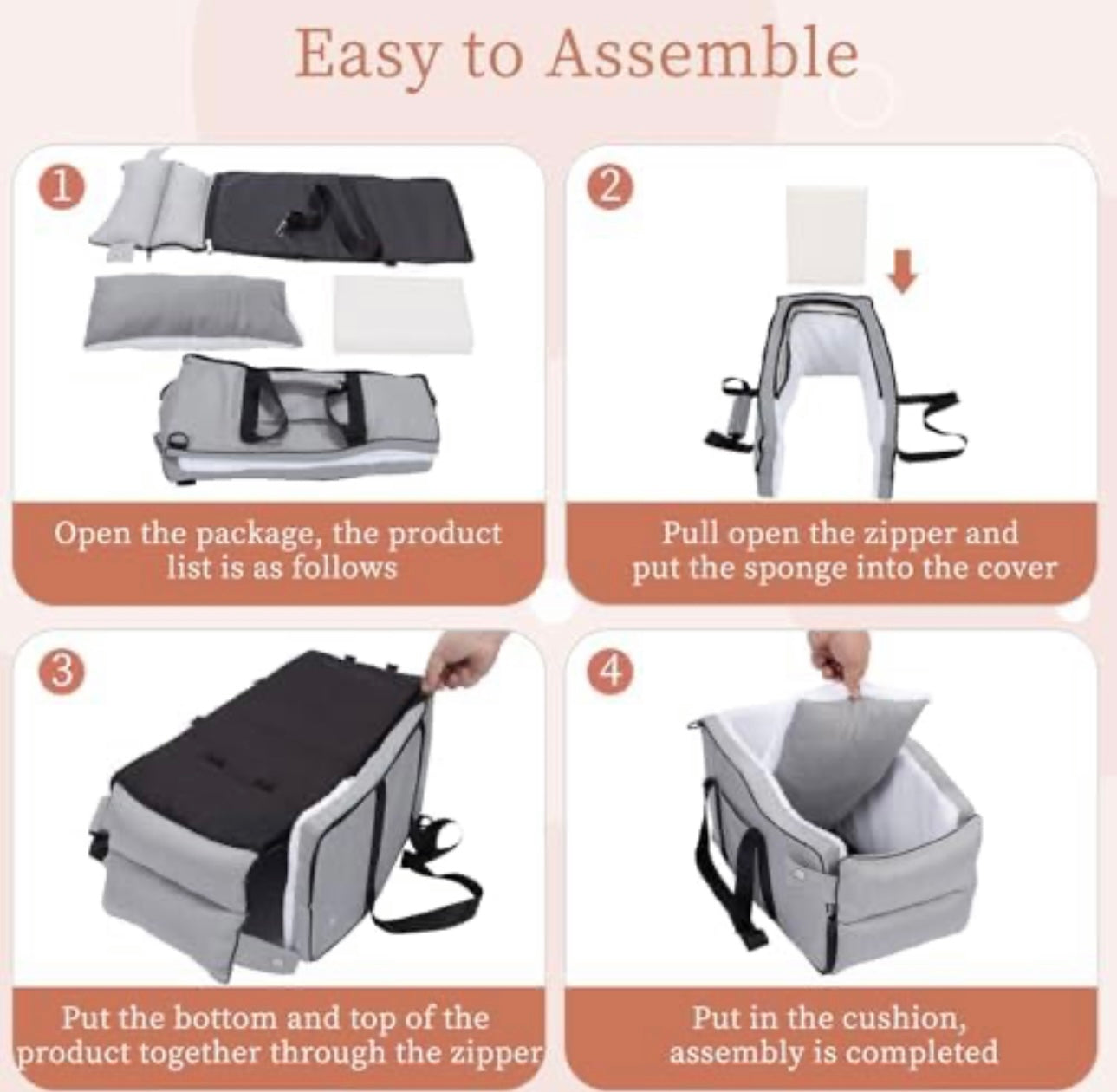 2-in-1 Cozy Car Seat & Bed for pets